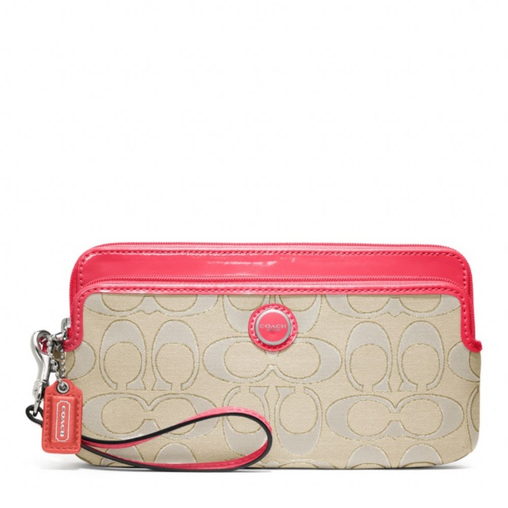 Coach Double Zip Compartment Wristlet Wallet NEW